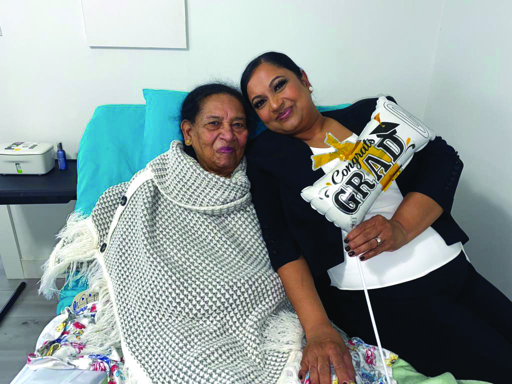 Bimal Naidu and her proud mother.