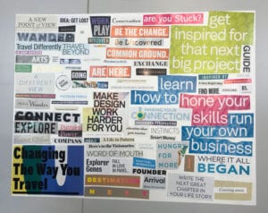 Vision Board filled with goals. On it you should be able to visualize your resolutions and remember why you chose them.